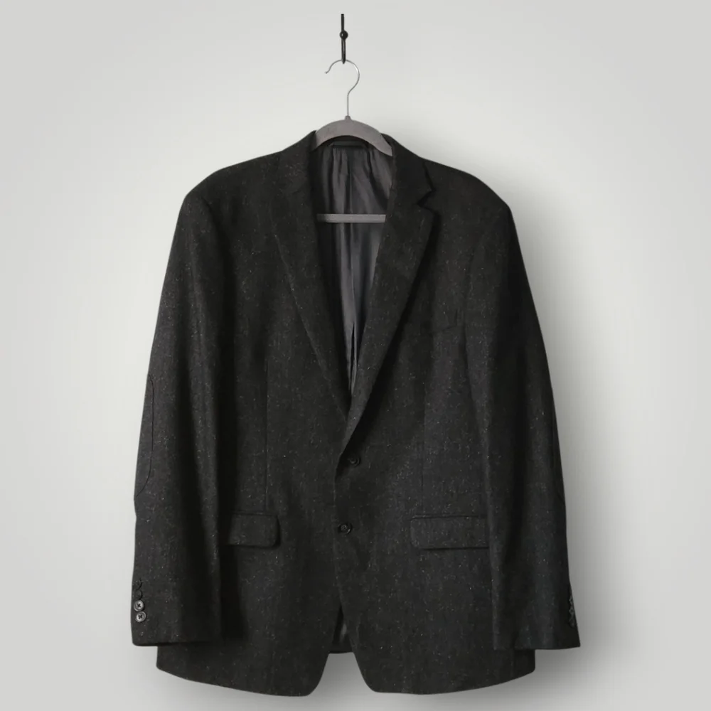 Calvin Klein Extreme Slim Fit Wool Silk Blazer 44R Charcoal Flecked Quiet Luxury